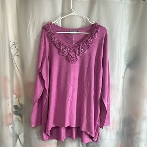 Women's Pink Floral Embellished Top